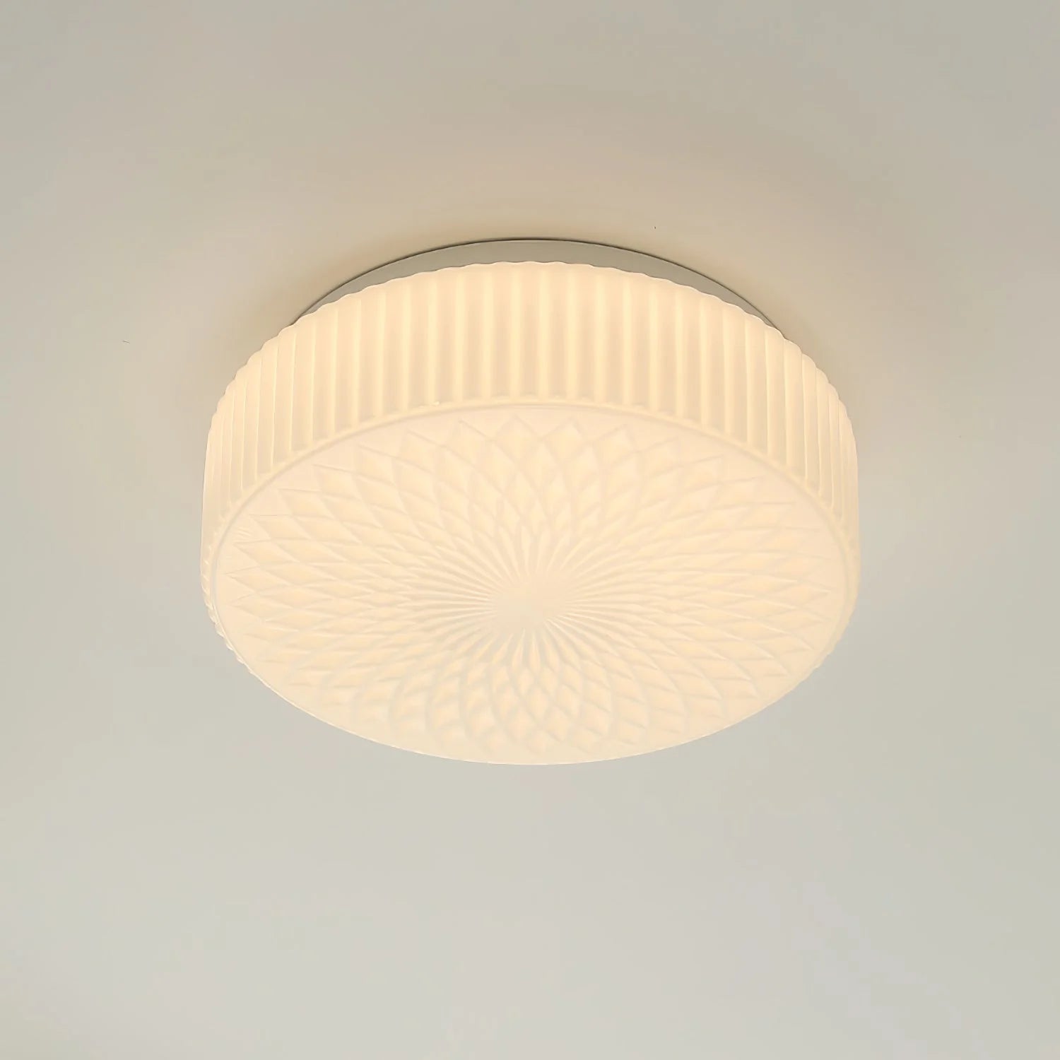 Milky White Art Glass Bedroom Ceiling Light Fixtures