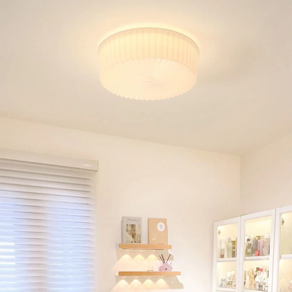 Milky White Art Glass Bedroom Ceiling Light Fixtures