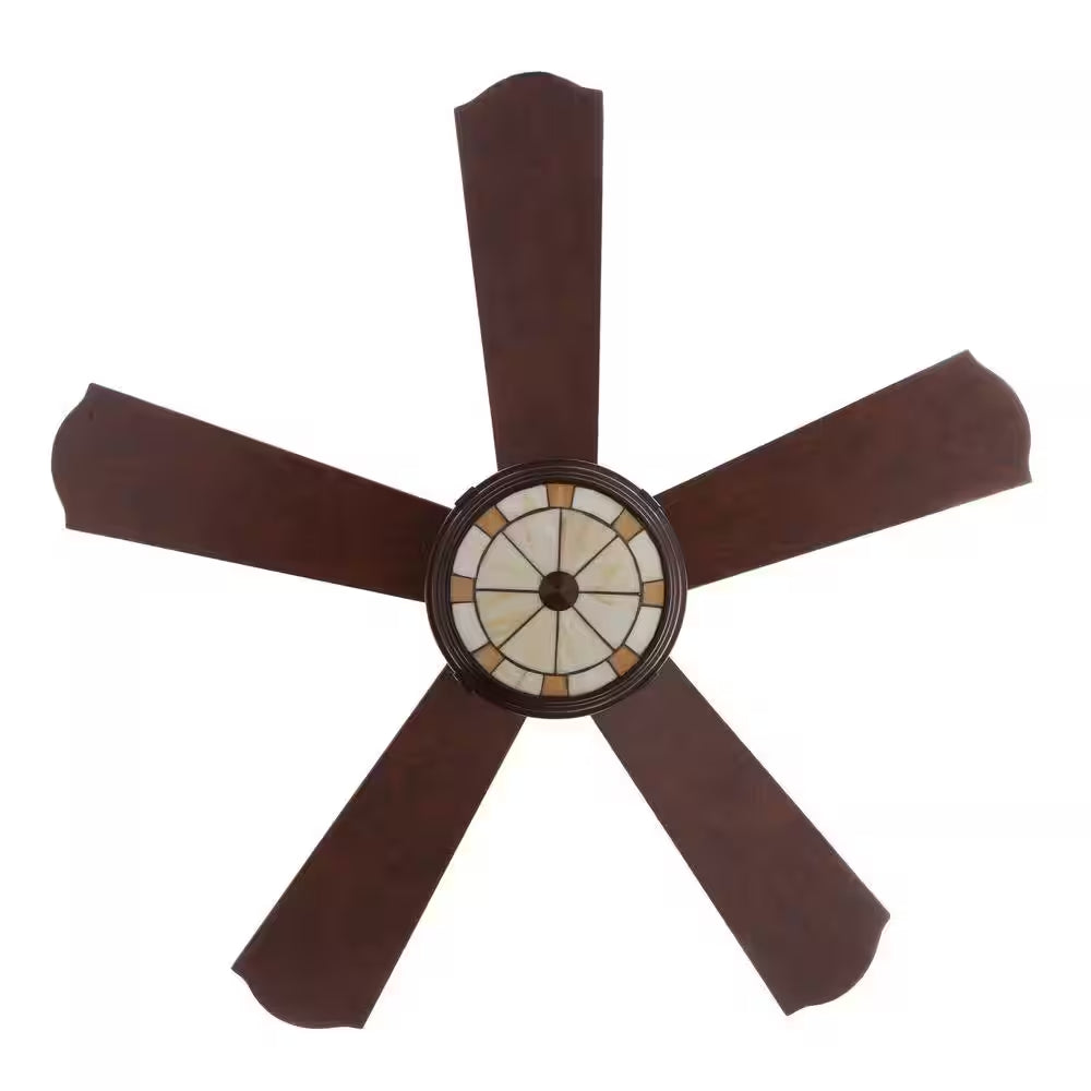 Savona 52 In. LED Weathered Bronze Ceiling Fan with Light and Remote Control