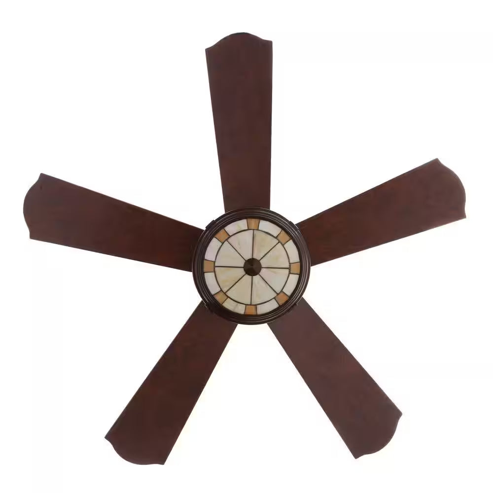 Savona 52 In. LED Weathered Bronze Ceiling Fan with Light and Remote Control