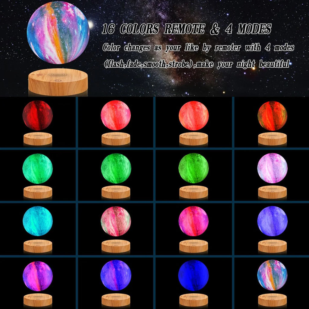 Levitating Moon Table Lamp, 16 Colors, Remote Control, Unique Gifts,Home and Office Decor