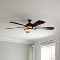 Savona 52 In. LED Weathered Bronze Ceiling Fan with Light and Remote Control