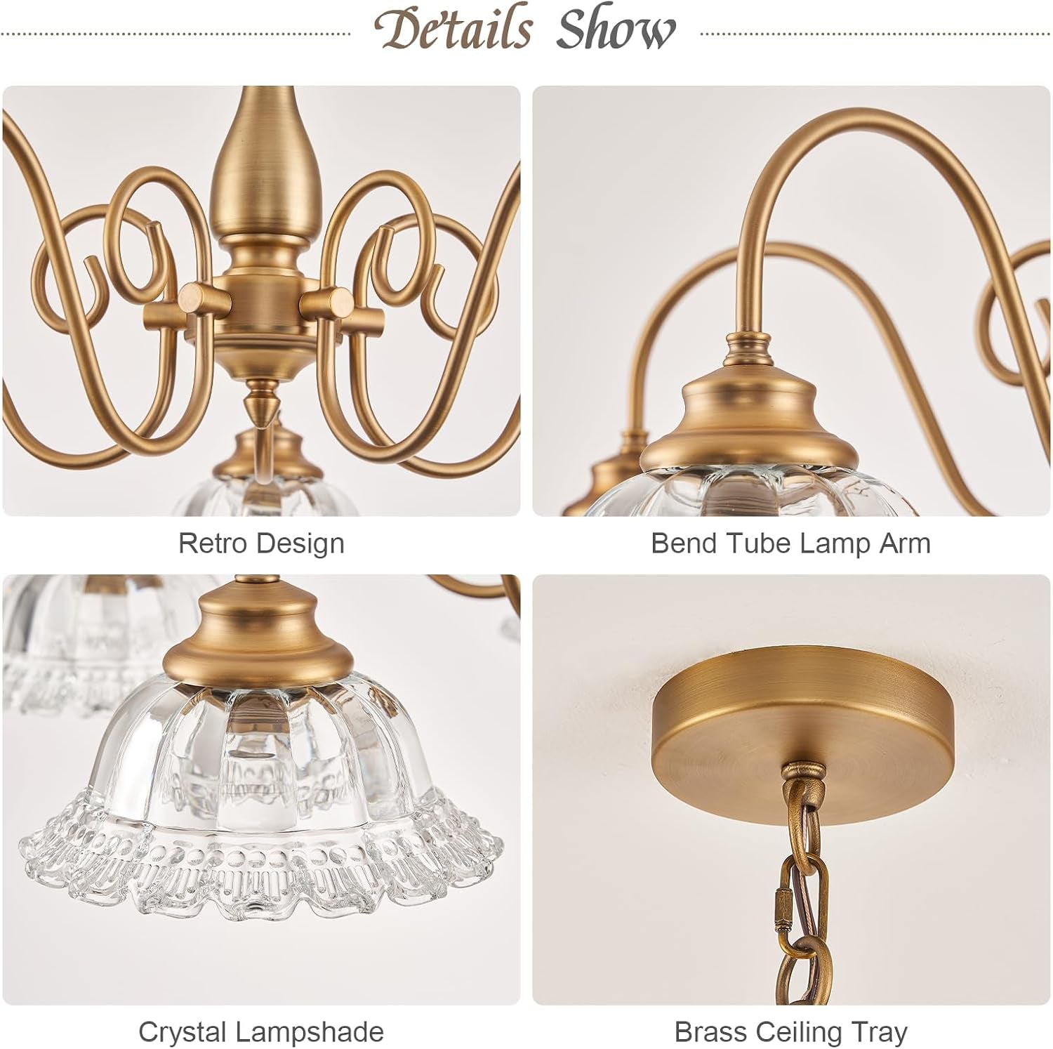 Vintage Chandelier Dining Room Light Fixture over Table Brass 5 Light Chandelier Lighting Fixture