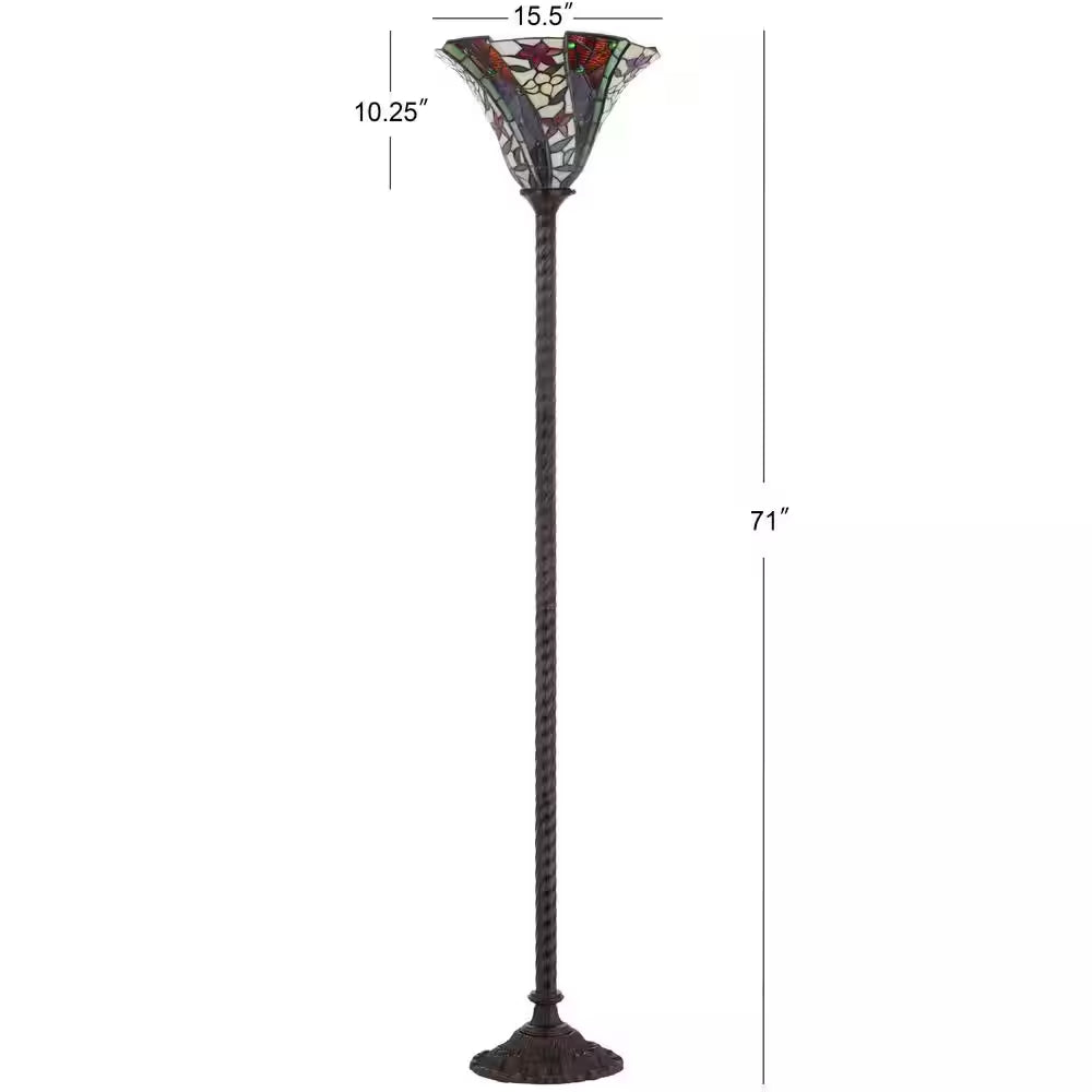 Williams Tiffany-Style 71 In. Bronze Torchiere Floor Lamp