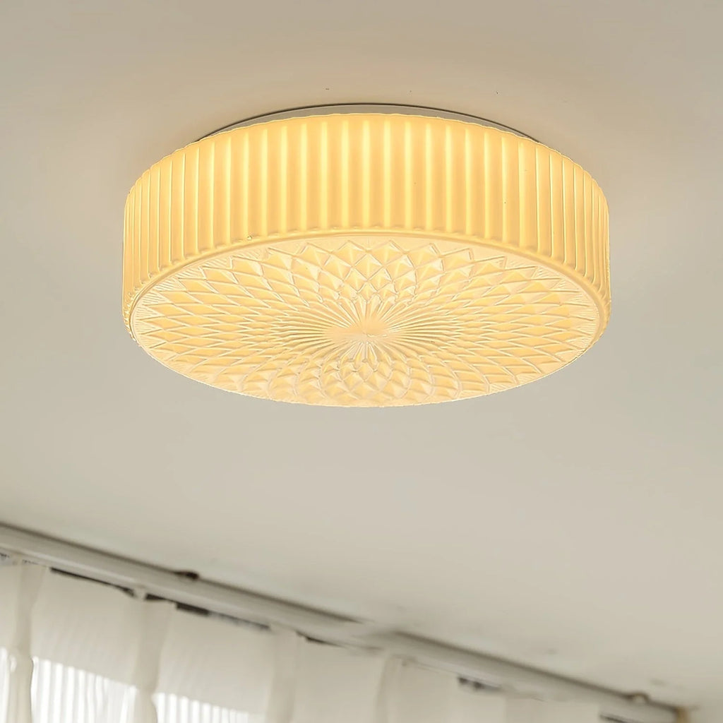 Milky White Art Glass Bedroom Ceiling Light Fixtures